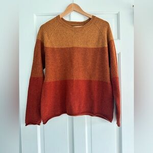 Gudrun Sjoden Wool striped orange rust medium Sweater